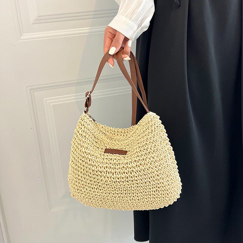 ins批发洋气新款编织包唐妮儿韩版时尚沙滩包休闲百搭草编女包超