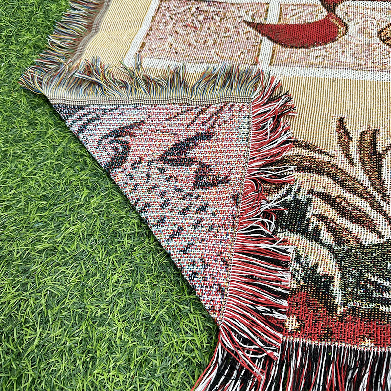 Cross-border Trade Decorative Blanket Jacquard Tapestry Christmas Bell Sofa Blanket Dustproof Full Cover Sofa Blanket