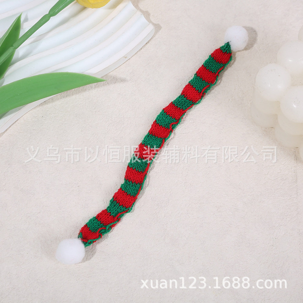 现货圣诞迷你针织小围巾卡通公仔娃娃DIY玩具围脖配饰圣诞节装饰
