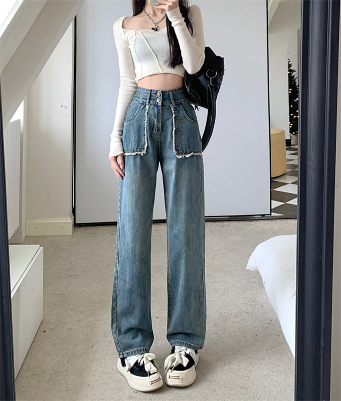 High Waisted Wide Leg Jeans for Women Slim Fit Loose Style Lightweight Denim Casual Spring Fashion Wholesale
