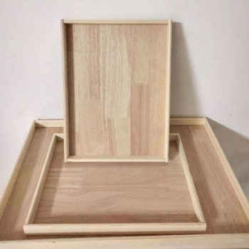 Wooden Tray Rectangular Wooden Box Bread Box Food Display Stand Desktop Storage Box Drawer Dumpling Tray Can Be Stacked