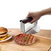 New Stainless Steel Hamburger Meat Press Thickeneded and Weighted Beech Handle Round Square Meat Patty Tool Dough Press