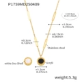P1759-golden roman black and white double-sided number necklace 43+5cm