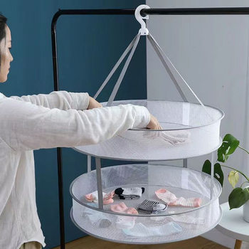 Clothes basket tiled net pocket anti-deformation cashmere sweater clothes drying net socks underwear wool rack net pocket windproof drying