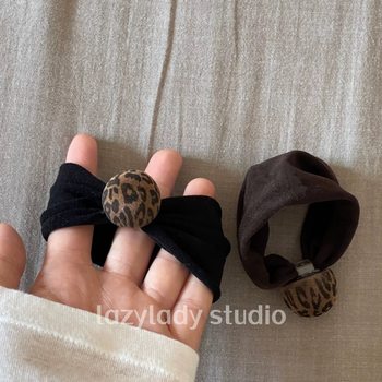 Shop Owner's Recommendation! Chao Large Elastic Silky Soft Mask Hair Tie That Doesn'T Damage Hair Bun Leopard Print Hair Band