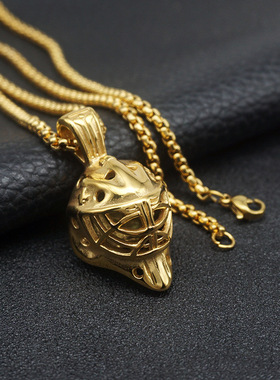 嘻哈朋克挂件吊坠项链骑士面具