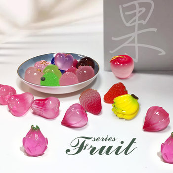Shake Voice Live Star Fine Flash Fruit Cute Grain Simulation Food Play Blind Bag Luminous Ornaments DIY Resin Accessories
