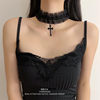Simple Y2K Cross Lace Collar Sweet Cool Personality Niche Spice Choker Necklace Accessories Gothic Neck Ring