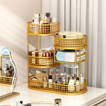 Cosmetic Storage Box, Dressing Table, Skin Care Product Storage Shelf, High-End Washbasin Desktop Organization, Accessible Luxury Multi-Layer