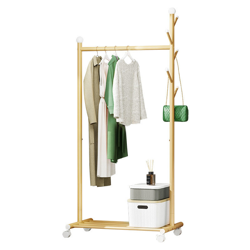 Simple Clothes Hanger Floor-standing Single-pole Coat Rack Folding Household Floor-standing Clothes Hanger Dormitory Coat Rack Indoor Hanger