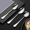 304 stainless steel spoon thickened household eating long handle round spoon student tableware spoon coffee dessert tip spoon