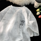 Мужская футболка с короткими рукавами Tie-dye, лето 2025, новая свободная молодежная американская одежда для тяжелых мальчиков с короткими рукавами