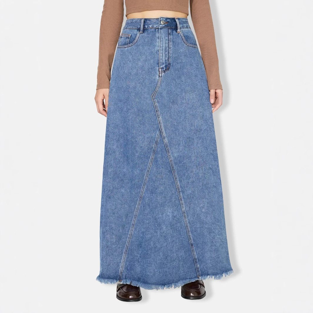 High Waisted Vintage Denim Skirt Casual Style Comfortable Fit Versatile for Everyday Wear Wholesale Available