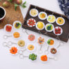 5.5cm Dish Plate Model Artificial Food Keychain Mini Plate Pendant Braised Pork Roast Duck Meatballs Pvc Food Toy