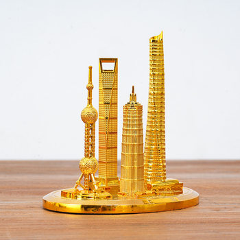 Shanghai Tourist Souvenirs Oriental Pearl Tower Metal Model Home Furnishings Birthday Gifts Desktop Trinkets