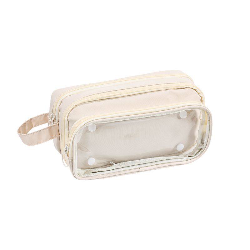 Factory direct cute pencil case large capacity niche stationery ins wind pain bag diy material new transparent pencil case