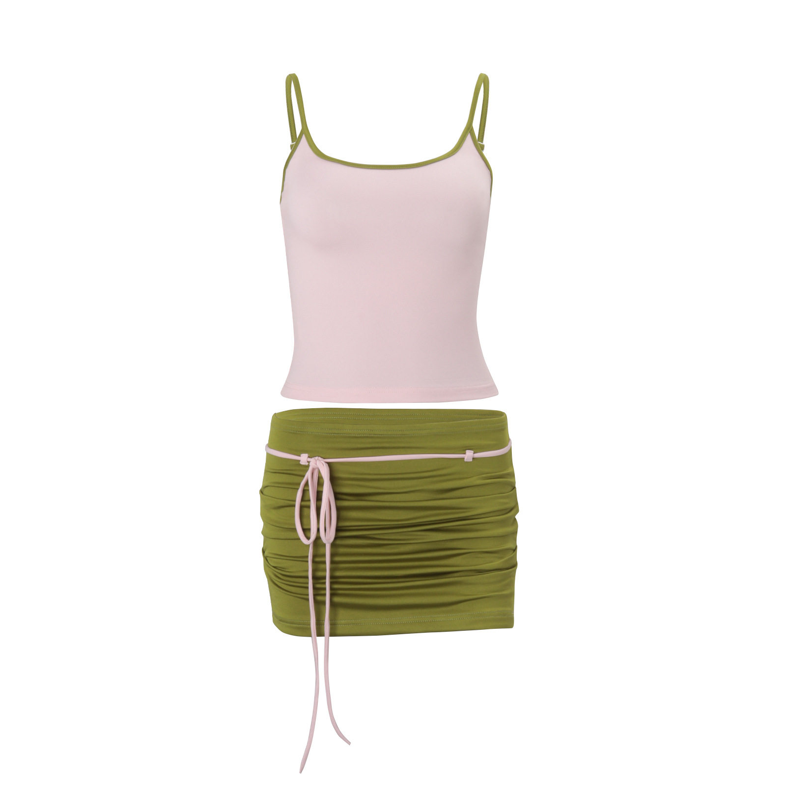 Womens Casual Ruffled Crop Top and Bodycon Mini Skirt Set Stylish Sexy Spring Collection Wholesale Available