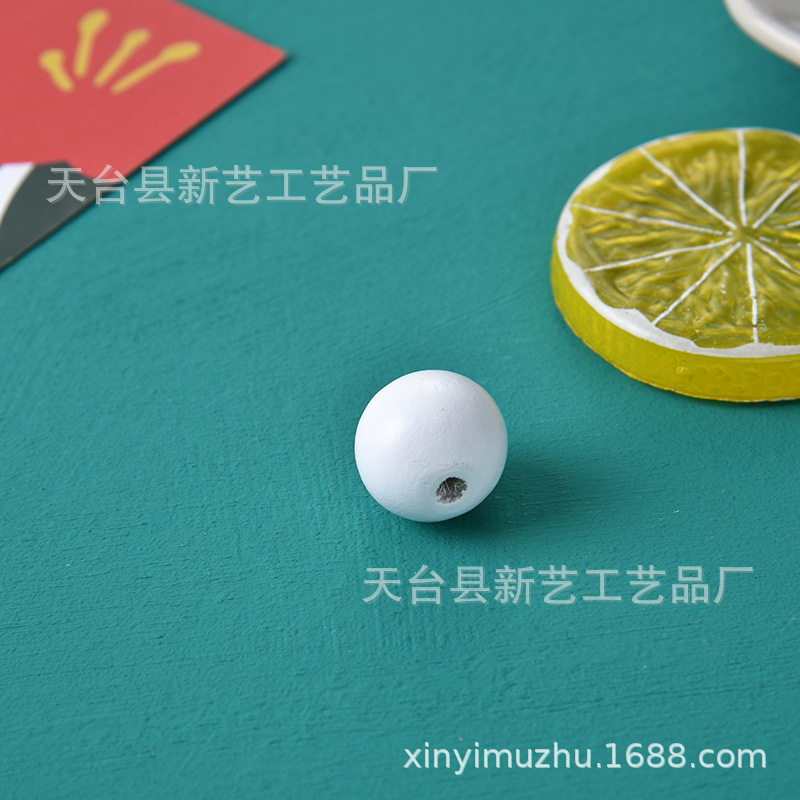 现货白色环保木珠 6-30mm手工串珠散珠荷木圆珠 diy禾木饰品配件