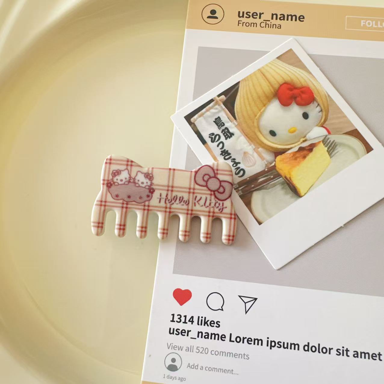 甜酷风白色猫咪梳子发夹日系甜美高颜值少女风刘海夹发卡饰品新款