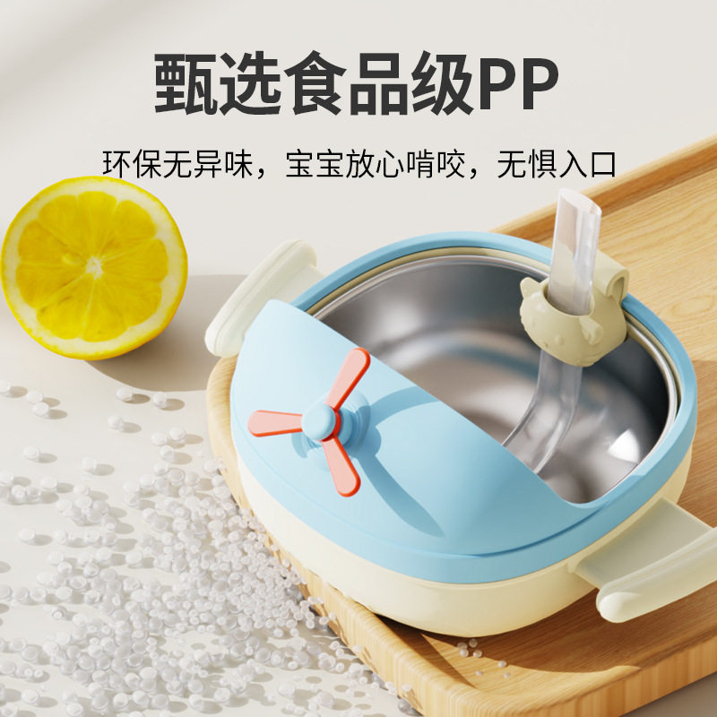 Baby complementary food bowl 316 stainless steel feeding baby bowl suction dish bowl children's tableware dinner plate baby wholesale eating
