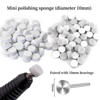 Cross-Border New Mini 10mm Gray Round Sponge Polishing Sheet Polishing Nail Polishing Bearing Matchinging Tool