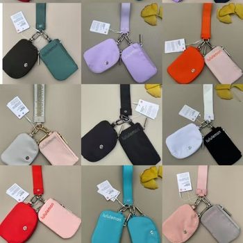 2025dual pouch wristlet wrist bag lulu same key bag coin purse card bag cross-border generation