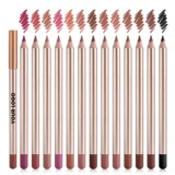 Матовая 12-цветная деревянная подводка для губ Beauty cross-border LipLiner, водостойкая и долговечная, не выцветающая, с крючками, без логотипа