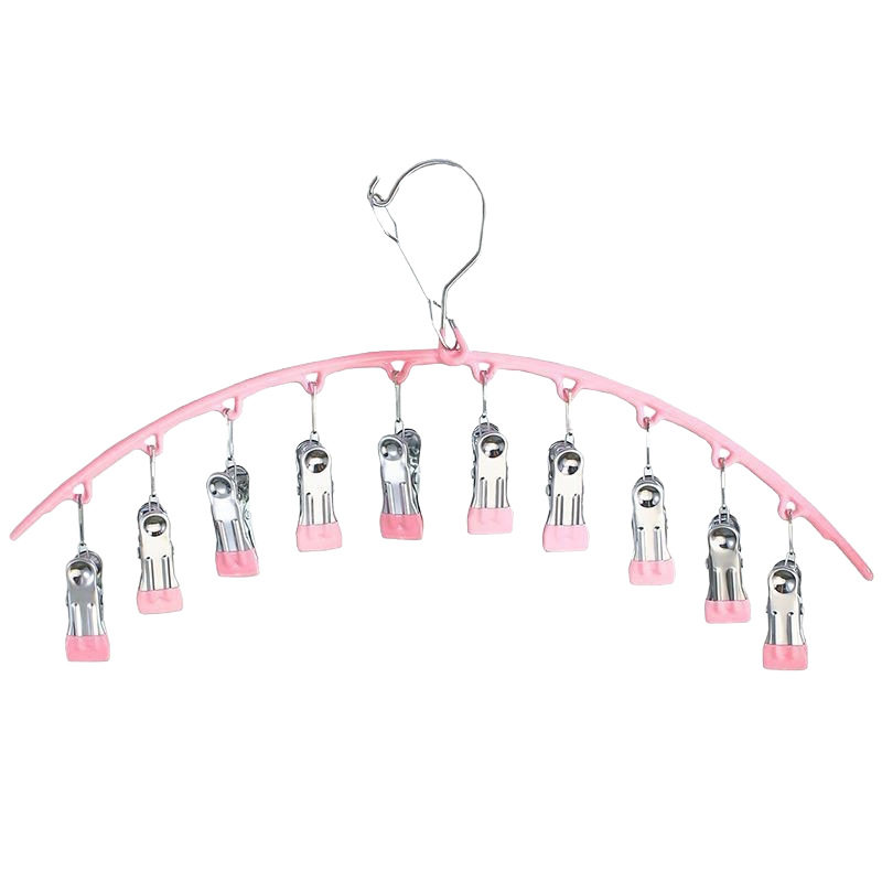 Stainless Steel Multi-Clip Clothes Drying Rack for Balcony, Windproof Sock Rack, Curved Straight Sock Drying Rack, Household Clothes Drying Rack