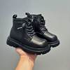 First-Layer Cowhide Versatile Boots 2025 Autumn and Winter New Style British Style Fashion Short Boots for Boys and Girls Low-Cut Cotton Boots