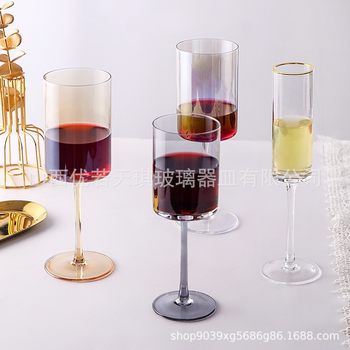INS creative French romantic straight glass goblet champagne glass wine glass wine glass source factory direct sales
