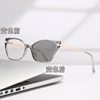 Photochromic Cross-Border Fashion Cat-Eye Glasses Frame for Women, Trendy Personality Retro Internet Celebrity European and American Anti-Blue Light Glasses for Men