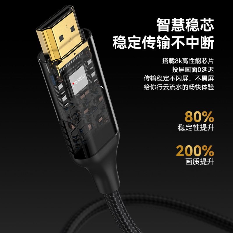 Yesido Hd Cable Tv Computer HDMI Cable Monitor Hdmi2.1 Screen Projector Connection Data Cable