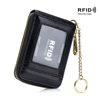 Cross-border Anti-theft Card Holder Female rfid Genuine Leather Multifunctional Male Organ Card Holder Bank Card Holder Keychain Foreign Trade