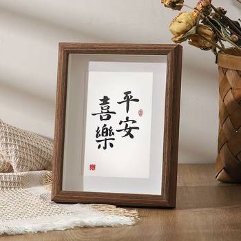 Wooden hollow 1.5cm three-dimensional photo frame DIY wholesale 5678 inch photo A4 wall calligraphy calligraphy and painting handmade