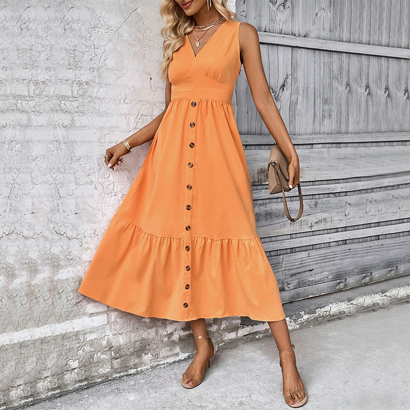 Sleeveless Maxi Dress Solid Color Minimalist Style Summer Fashion Wholesale Available low MOQ