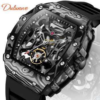 Durunwei's New Black Warrior Stealth Surface Innovative Black Movement Design Watch Imitation Carbon Fiber Alloy Case