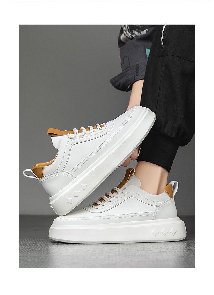 Summer New Men's Shoes Breathable Trendy All-match Sneakers Inner Height Increase Thick-soled Casual Shoes Soft-soled White Shoes for Men 13 O1CN01Eh9JOQ1ruzF13d7zq !!2208692035692 0 cib