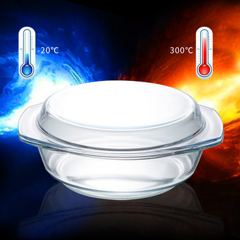 Harmony Home. Tempered Glass Bowl for Oven and Microwave Oven, Soup Pot with Lid, Microwave Bowl, Microwave Special Glass Plate