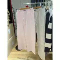 BM style new elastic waist drawstring lace-up striped harem pants Women's American retro casual straight pants long pants