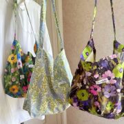 518727 Cross-Border Supply Floral Canvas Bag Large Capacity Tote Bag Spring Shoulder Bag Colorful Printed Women's Bag