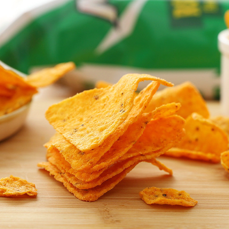 Max Bbq Cheese Flavored Corn Flakes Imported from Indonesia, Triangular Crisps, Casual Puffed Snacks Wholesale