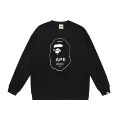 [pure cotton round neck sweatshirt] w119 black
