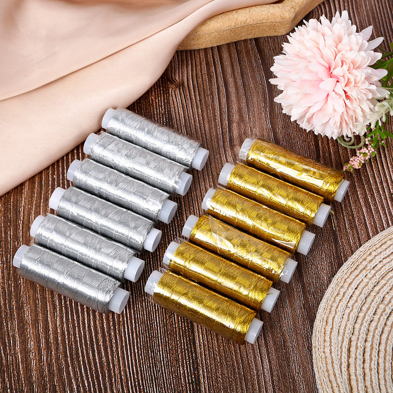 Handmade DIY patchwork household sewing machine sewing thread embroidery thread handmade gold and silver thread metal gold thread silver thread