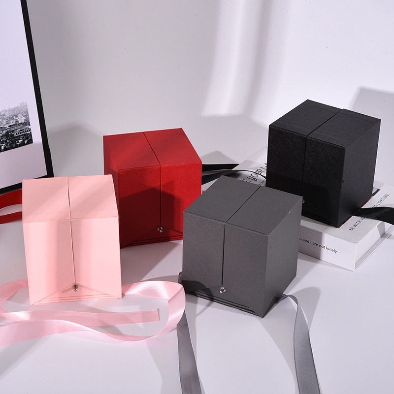 520 Valentine's Day Rose Necklace Jewelry Gift Box Creative Double-Door Acrylic Eternal Flower Lipstick Packaging Box