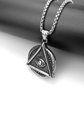 复古暗黑恶魔之眼不锈钢项链女小众设计感朋克配饰ins嘻哈冷淡