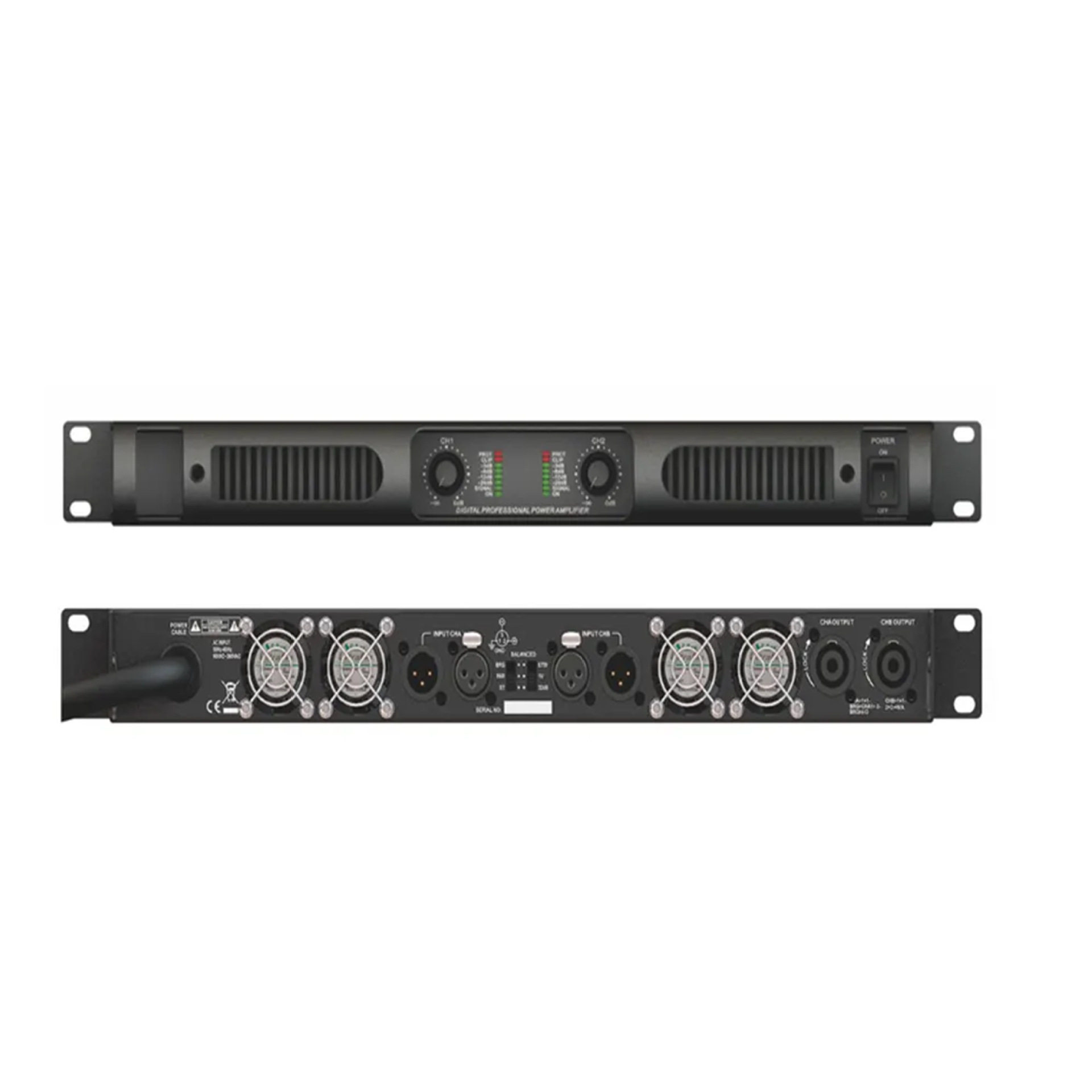 2-Channel High-Power Class D Professional 1U Digital Audio Power Amplifier Power Amplifier Stereo Amplifier