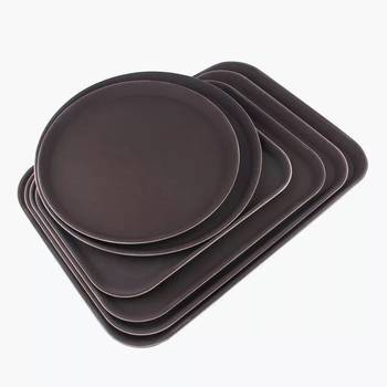 Restaurant Bar Non-Slip Tray Plastic Round Cup Restaurant Serving Rectangular Large Tempered Large Non-Slip