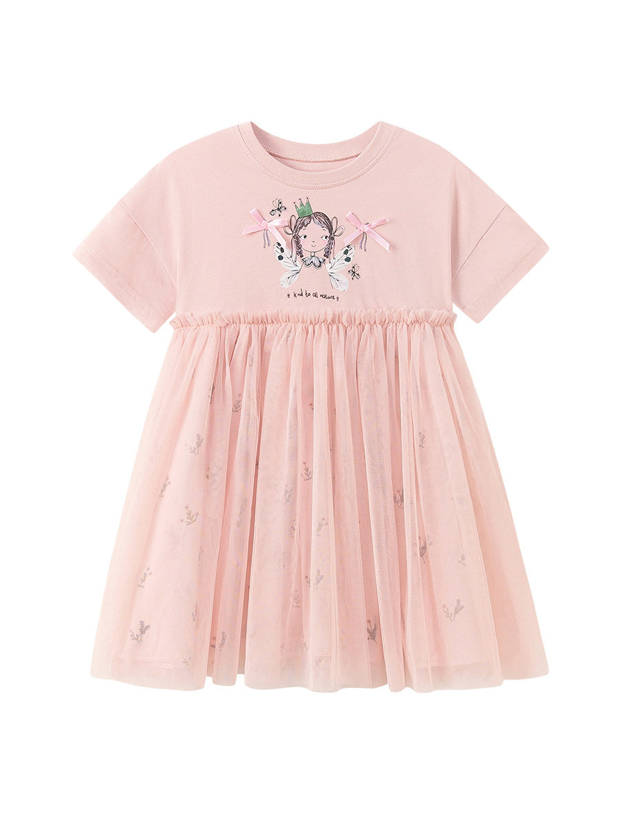 Girls' Tulle Skirt, Summer Short-sleeve Cute Dress, [Style] Princess Dress