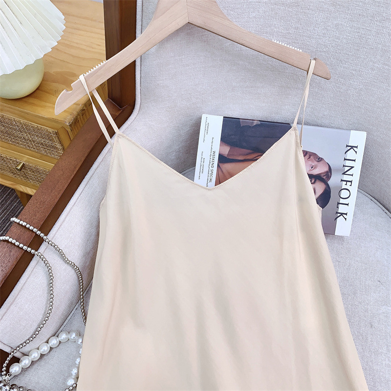 Đầm suông nữ dáng bất đối xứng phối tencel gai — Màu hồng sương mù