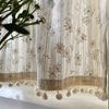 Korean Pastoral French Daisy Floral Cotton and Linen Curtain Fabric, Light-Transmitting but Not See-Through, No-Punch Magic Tape Short Curtain, Ginger Tea